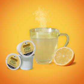 Brewer setup demonstrating quick, convenient tea preparation.