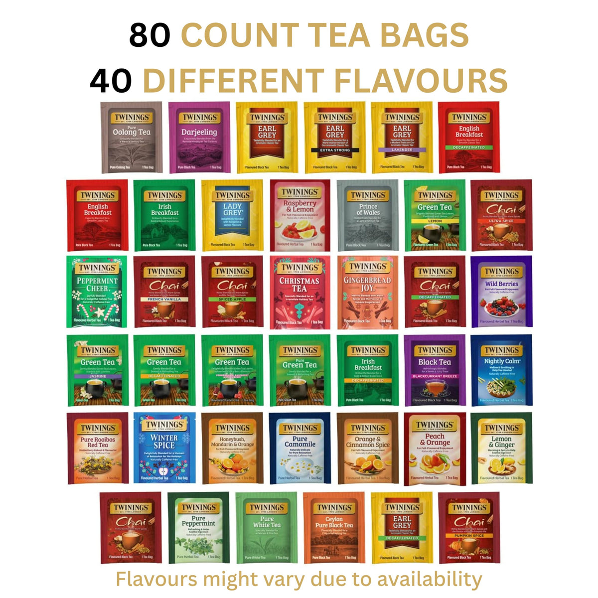 Twinings tea sampler with 40 flavours for everyday rituals