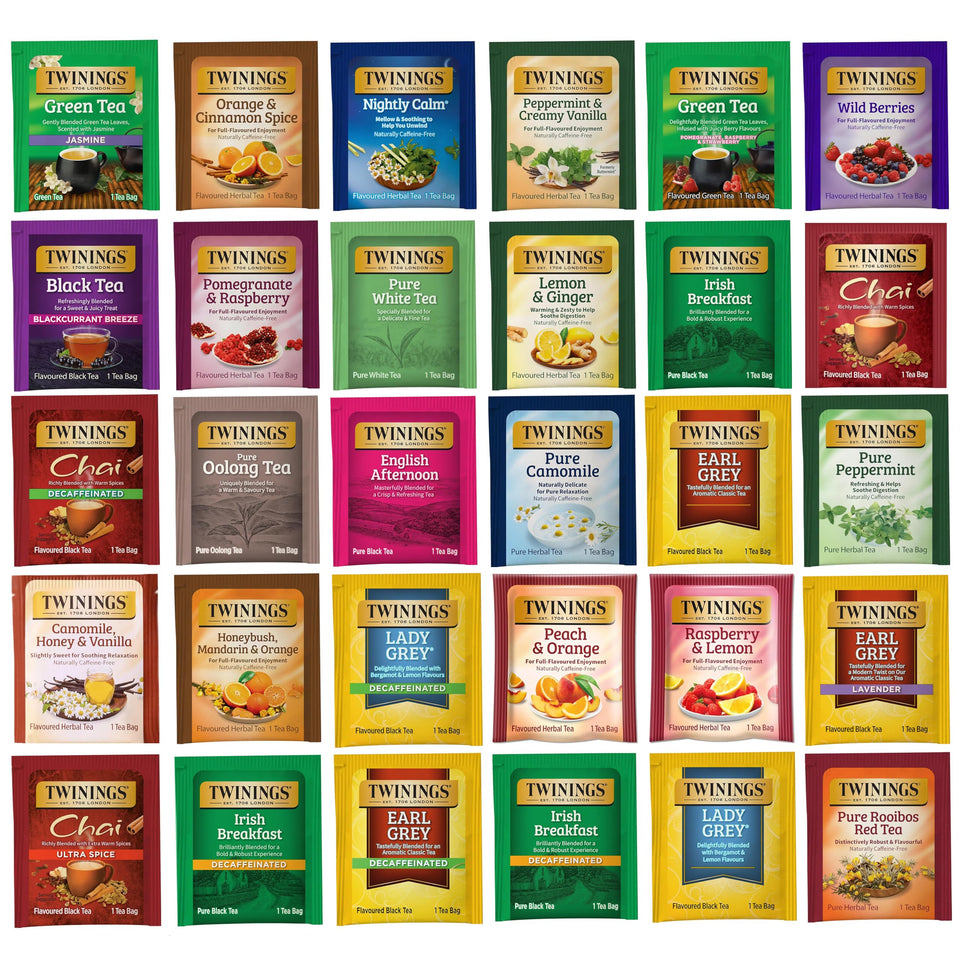 Twinings tea sampler box showcasing a variety for sharing during gatherings.