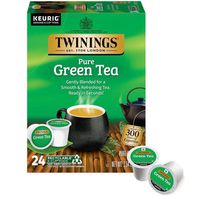 Caffeinated green tea provides a gentle morning pick-me-up.