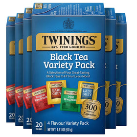 Twinings English Breakfast tea bags in a box, ideal for a bold morning cup.