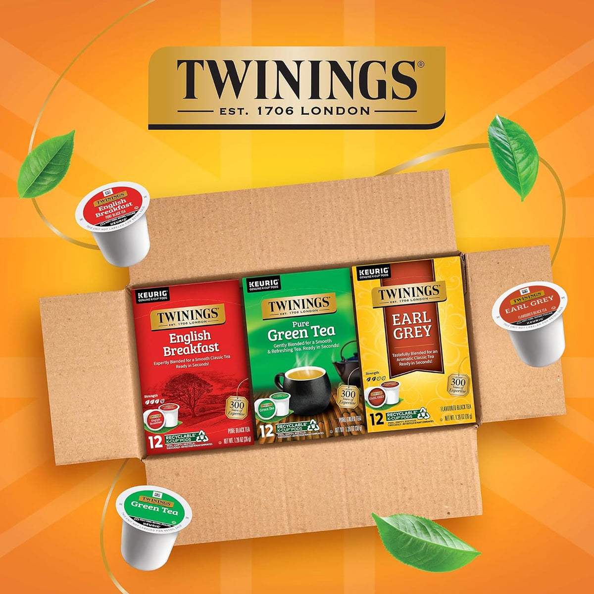 Twinings Variety Pack packaging showing three flavors in one box