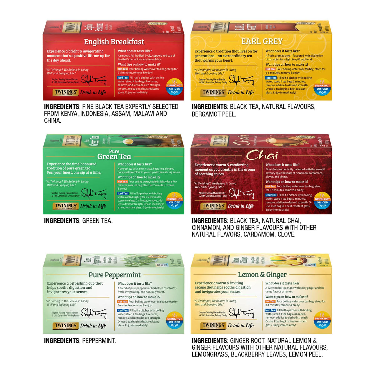 Twinings Chai tea bags evoke warm spices, ideal for cozy, comforting moments.