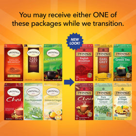 Twinings Earl Grey tea bags deliver citrusy bergamot notes for a refined afternoon boost.