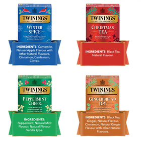 Twinings Winter Spice Herbal Tea in a mug, ideal for caffeine-free relaxation.