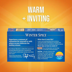 Twinings Winter Spice Herbal Tea cup steeping, soothing aroma for a comfortable night.