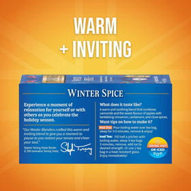 Twinings Winter Spice Tea bags individually wrapped to preserve freshness