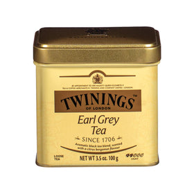 Twinings Earl Grey loose tea tin front view showing premium packaging