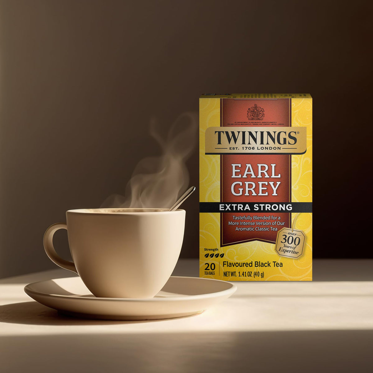 Sealed freshness packaging preserves bold Earl Grey flavor