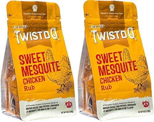 Twist'd Q Sweet Mesquite Chicken Rub for grilling with balanced sweetness and a hint of heat.