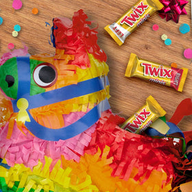 Twix Minis arranged for movie night, ideal crowd-friendly snack.