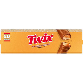 Twix Snickerdoodle bar closeup shows caramel layer and cookie crunch.