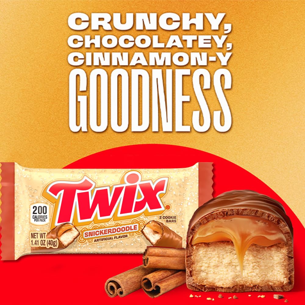 Individually wrapped Twix Snickerdoodle bars ideal for gift bags and on-the-go.