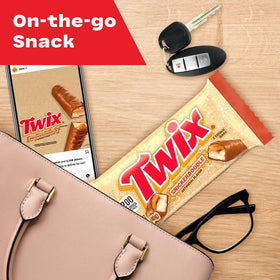 Road-trip setup with Twix Snickerdoodle bars in a handy pack.