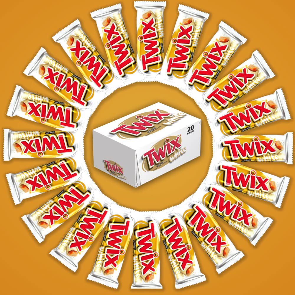 Twix White Chocolate Caramel Cookie Bar shown in a lunch bag for a mid-day treat