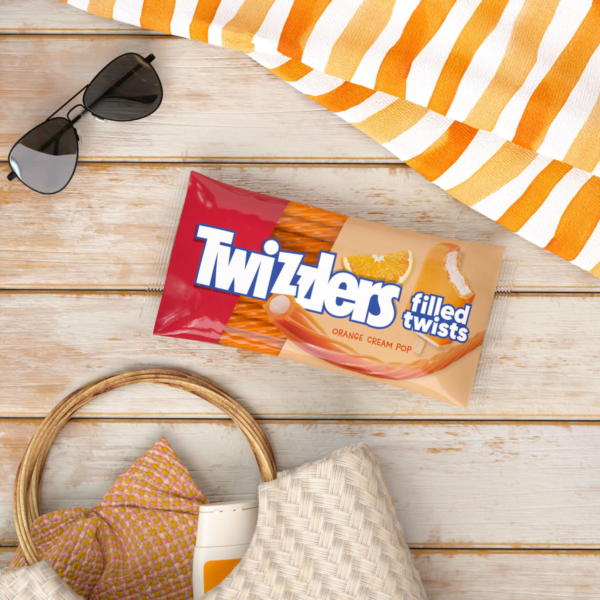 Twizzlers Filled Twists display in gift bags and snack bowls for celebrations