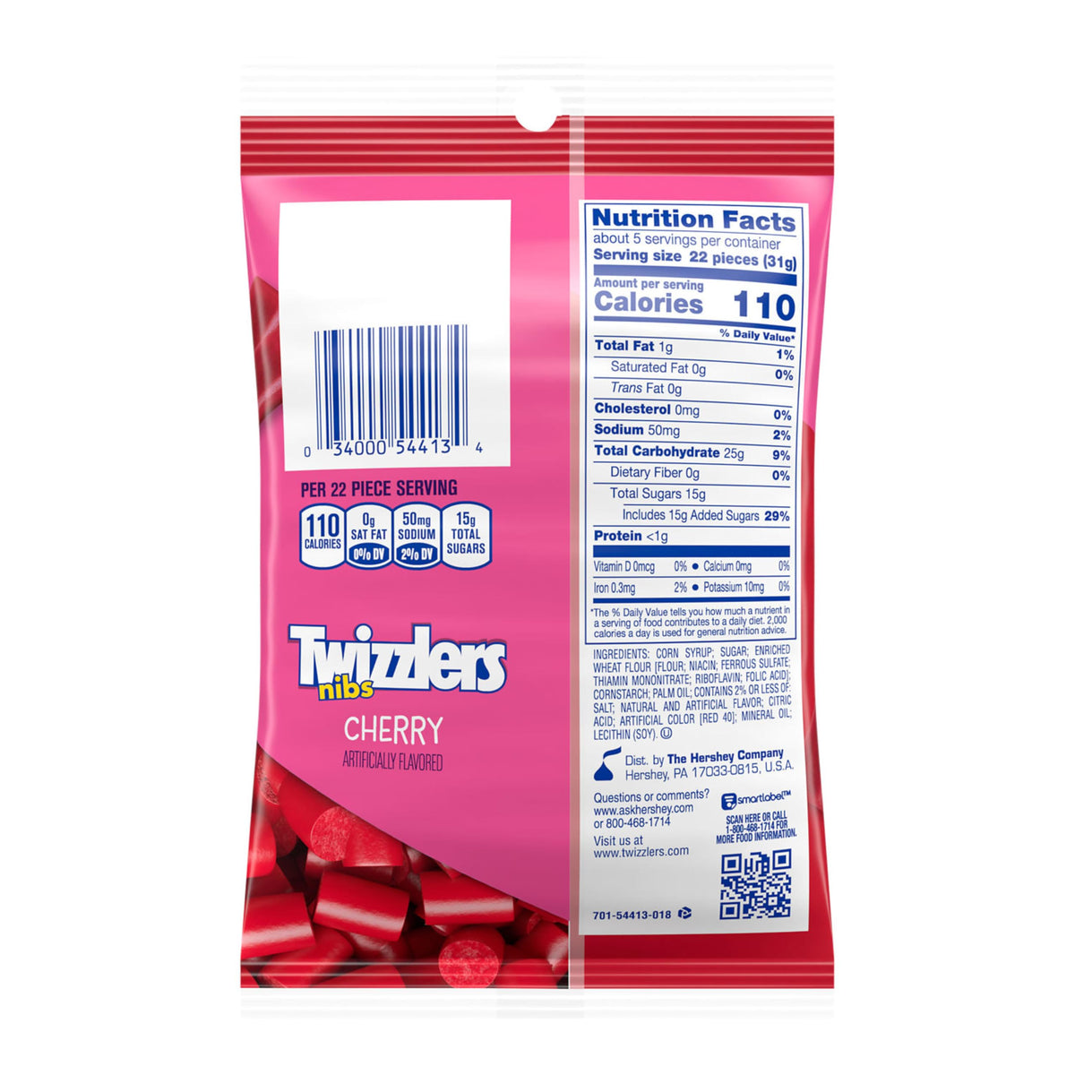 Twizzlers Nibs Cherry Flavored Chewy Candy bulk case image, showcasing catering or fundraising use