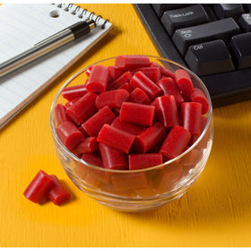 Twizzlers Nibs Cherry Flavored Chewy Candy on picnic setup, easy sharing