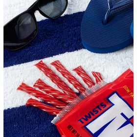 Gift bag idea with Twizzlers Twists strawberry candies.