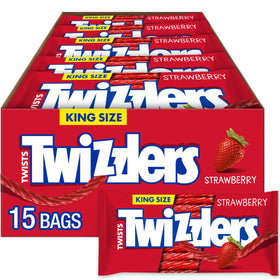 Twizzlers Twists Strawberry King Size box front for bulk party snacking.