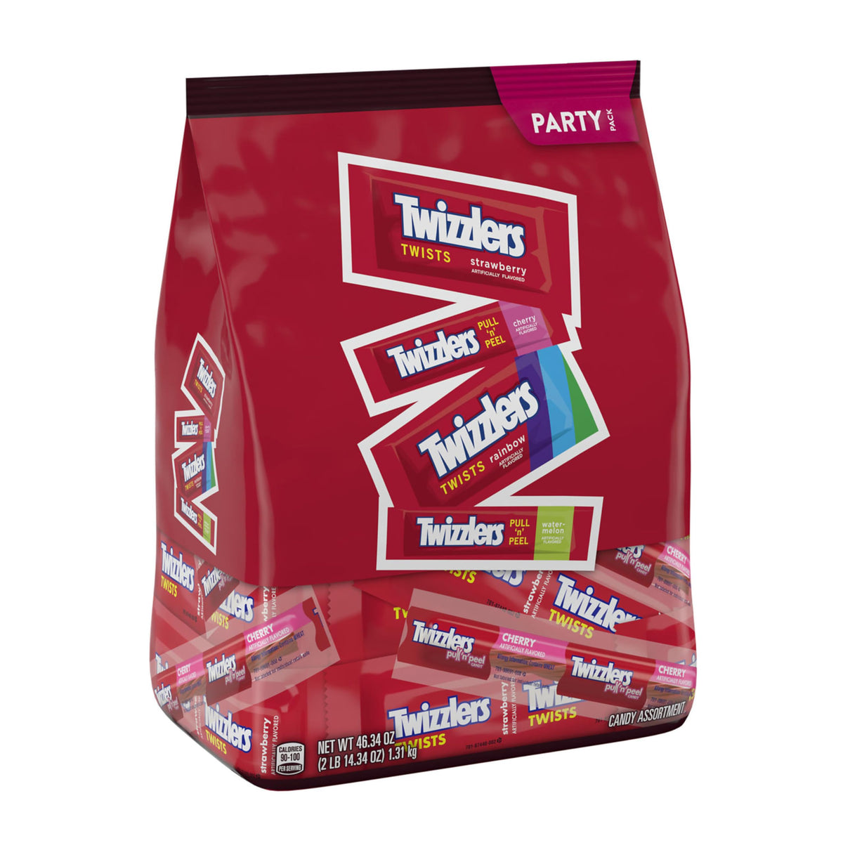 Twizzlers Twists Strawberry flavor candy on a serving tray
