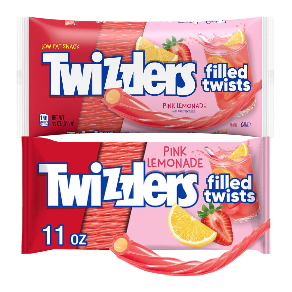 Twizzlers Twizzles pink lemonade-filled twist for fruity snacking and party favors