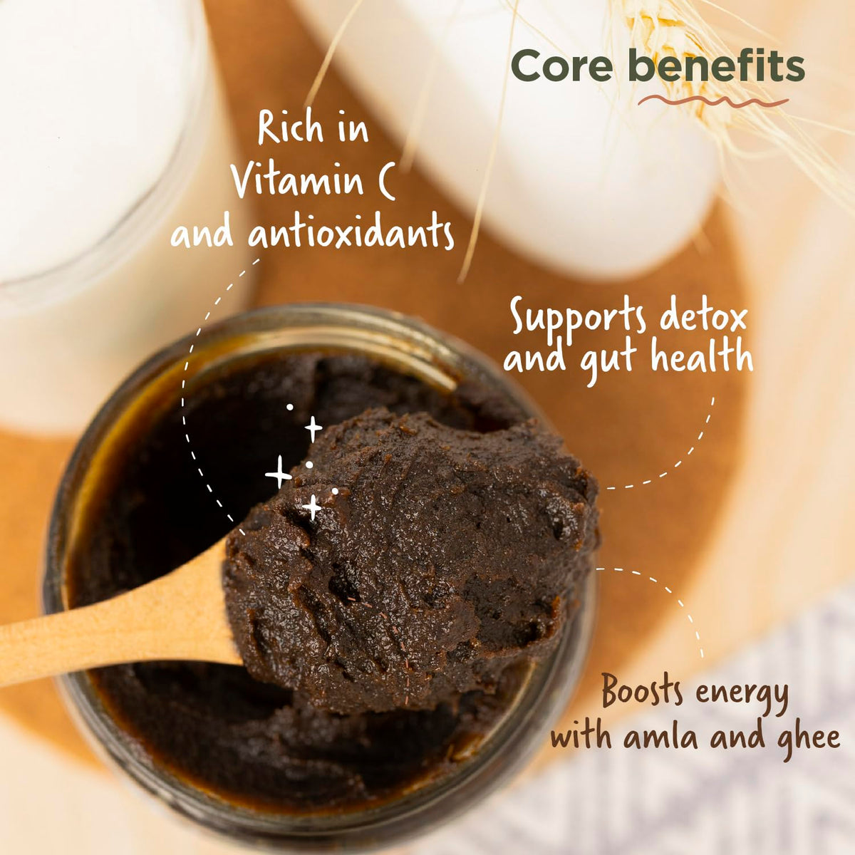 Chyawanprash served with milk for daily ritual