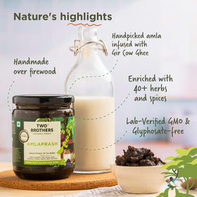 Packaging front of Two Brothers India Farms chyawanprash