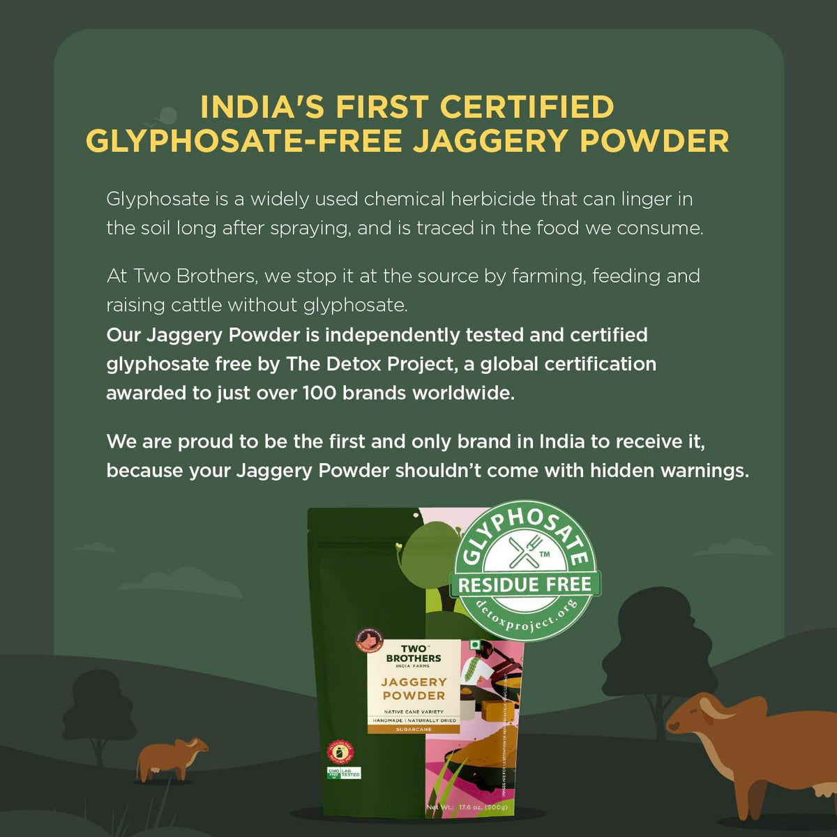 Two Brothers jaggery powder on chapati provides natural sweetness.