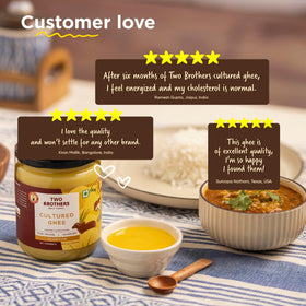 Two Brothers India Farms Nutrient-rich A2 ghee with vitamins A, E, K