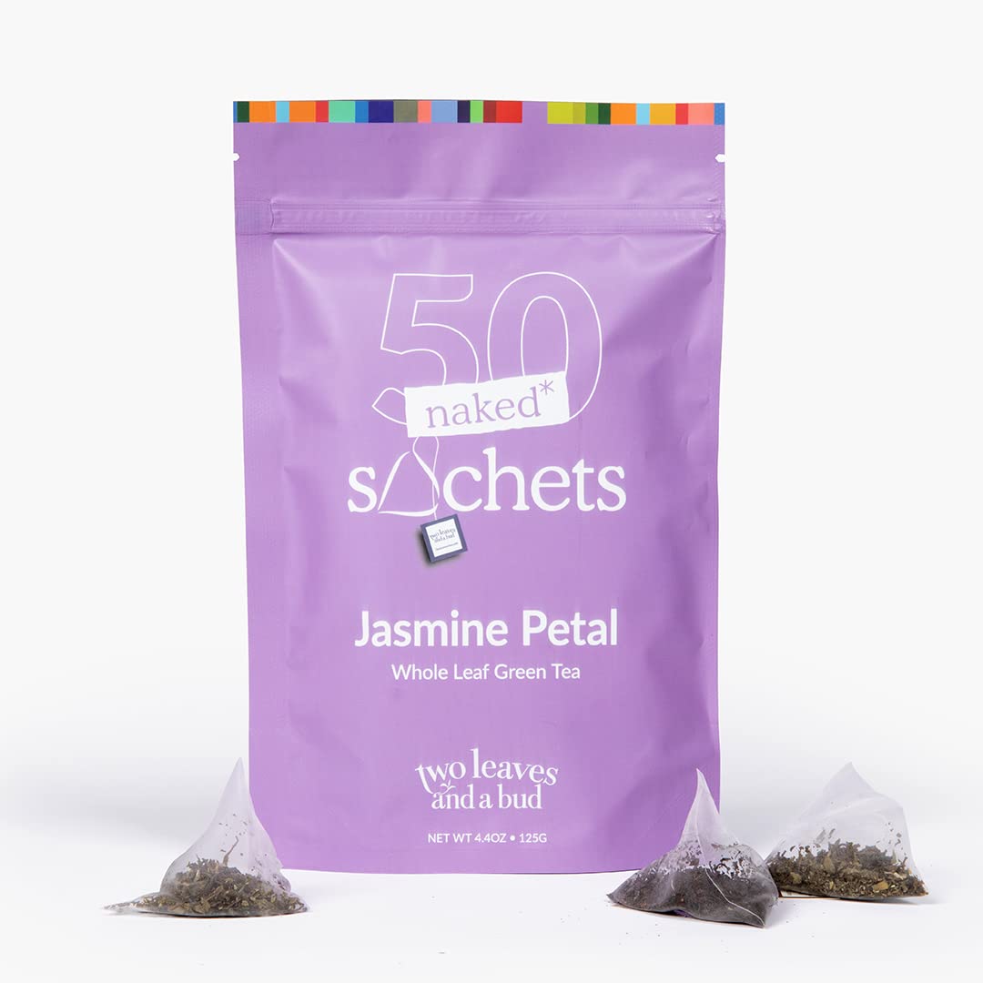 Two Leaves and a Bud packaging with compostable naked sachets for eco-conscious tea lovers.