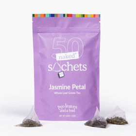 Two Leaves and a Bud packaging with compostable naked sachets for eco-conscious tea lovers.