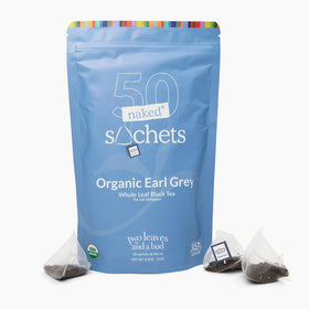 Two Leaves and a Bud organic Earl Grey, 50 naked sachets for eco-friendly brewing