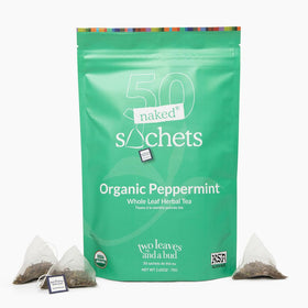 Two Leaves and a Bud peppermint sachets pack delivers full-leaf flavor for daily cups.