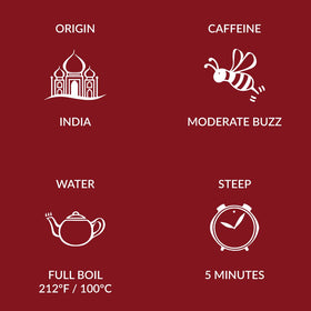 Two Leaves and a Bud organic black tea Assam with malt notes, brewing richness.