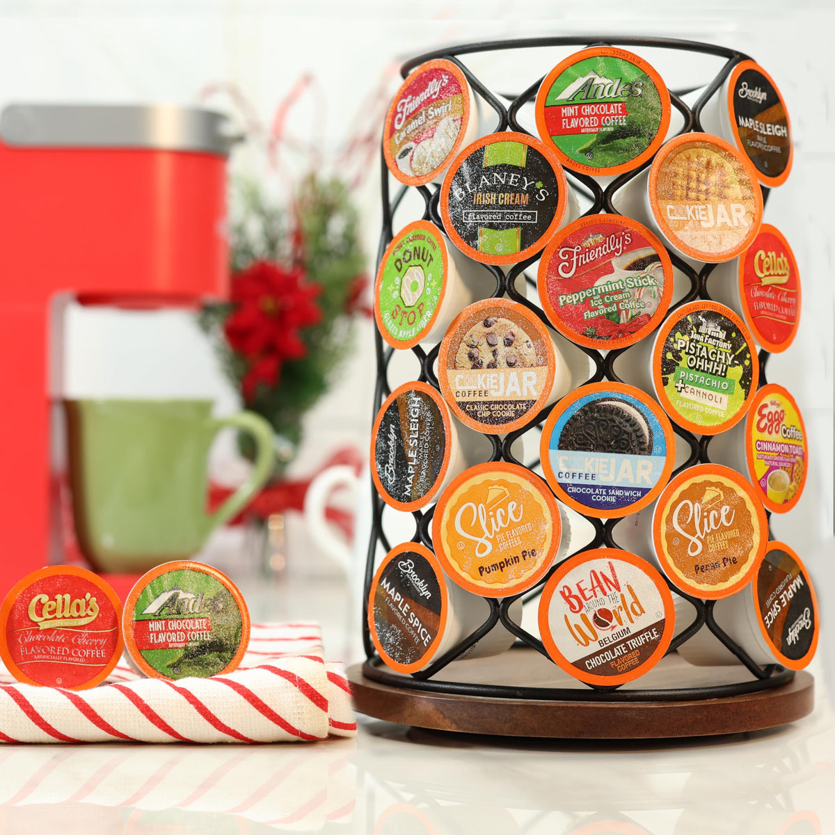 Assorted Two Rivers Coffee pod collection for flavor variety at home.