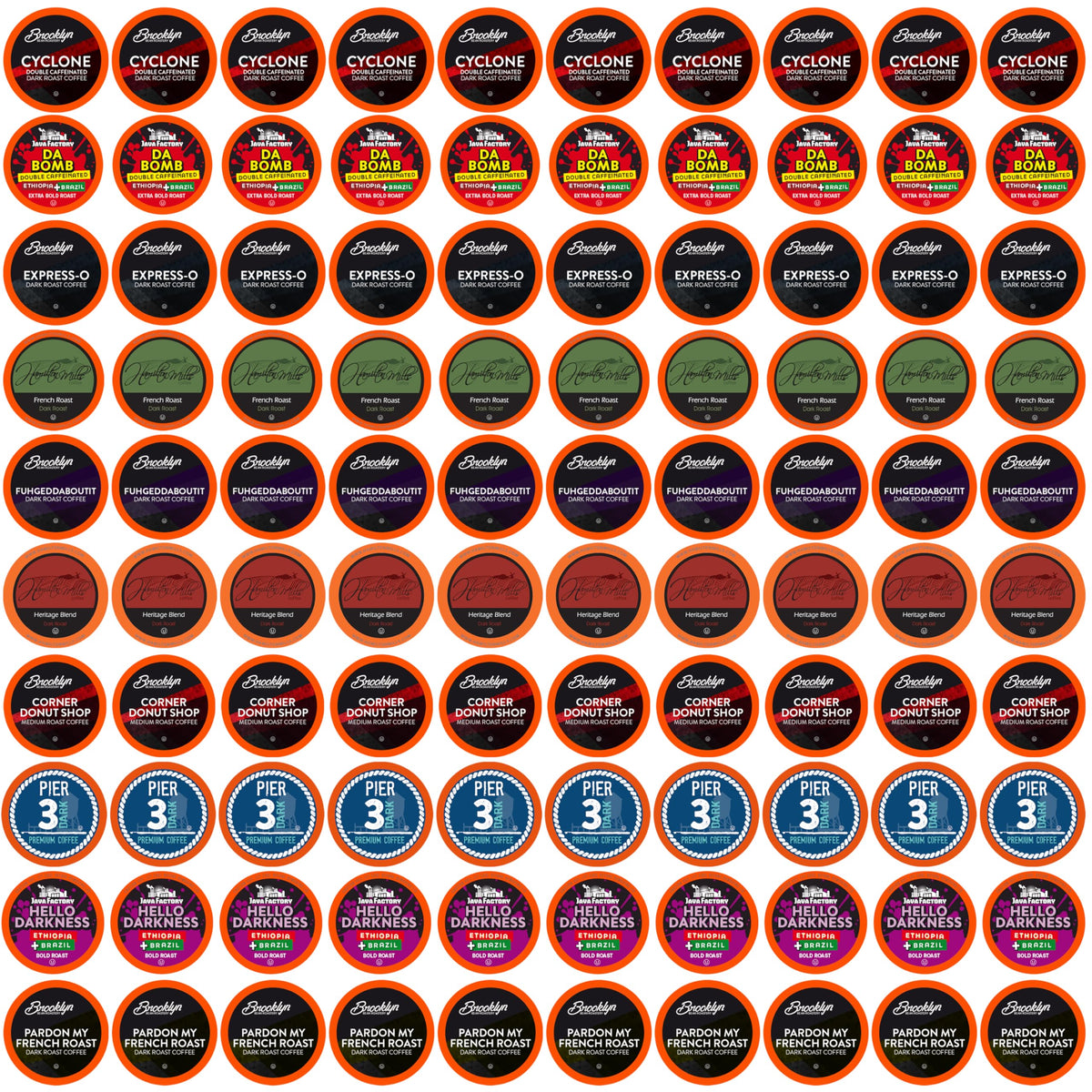 Two Rivers Coffee Bold Roast pods in pack shot for quick bold mornings.