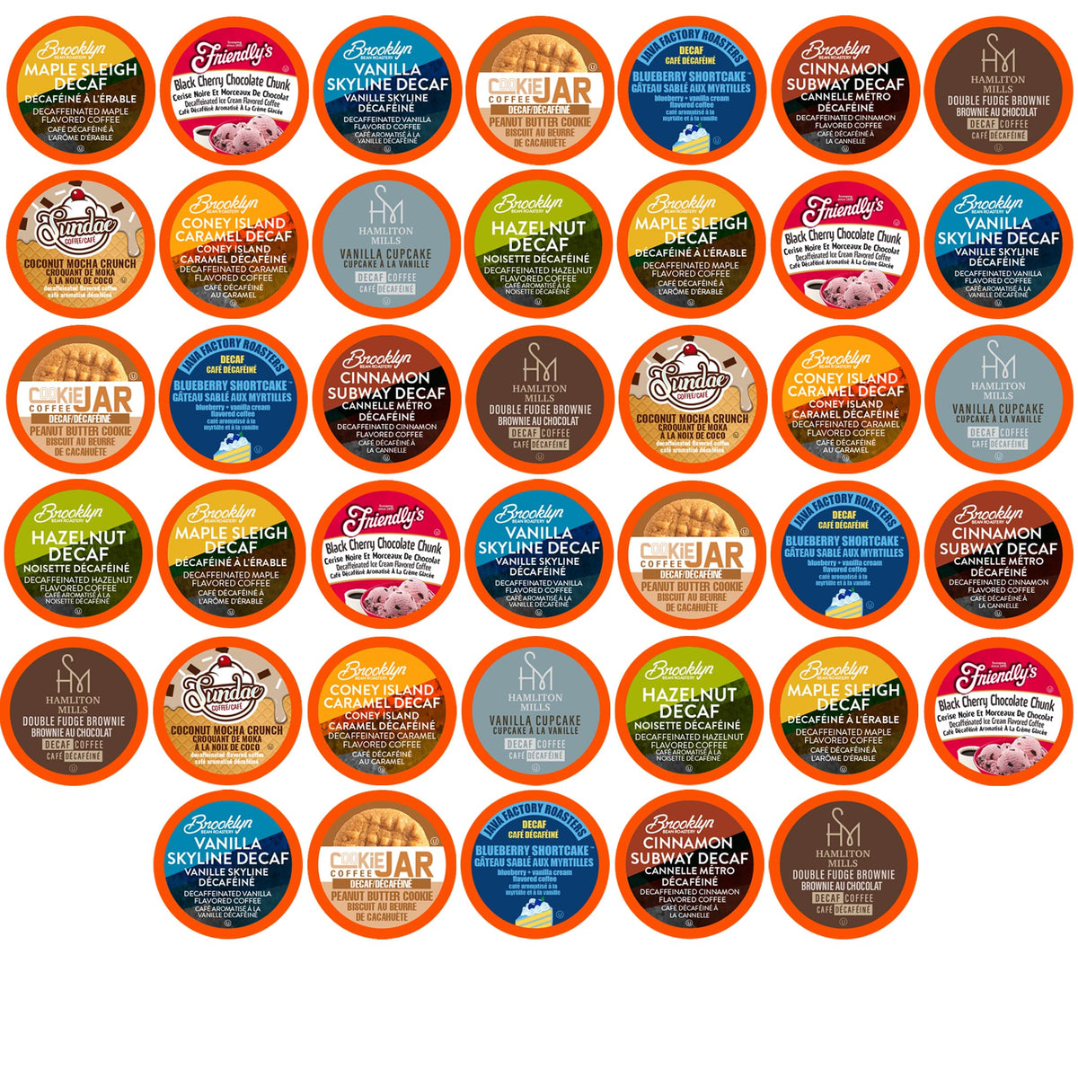 Two Rivers Coffee decaf flavored pods variety pack for Keurig, caffeine-free flavor options