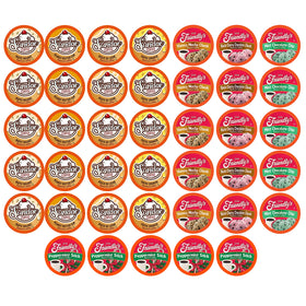 Two Rivers Coffee ice cream flavored pods sampler pack for Keurig brewers, ideal for variety.