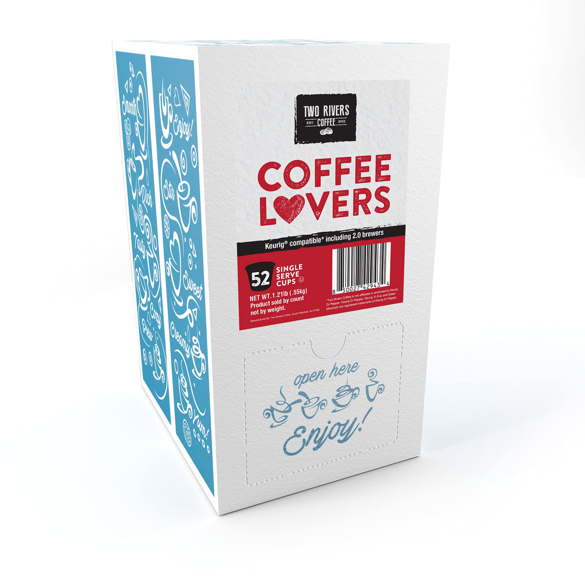 Two Rivers Coffee Lovers Sampler medium roast: balanced flavor for everyday sipping.