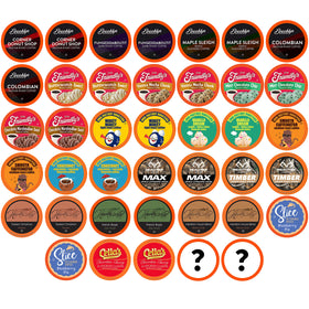 Two Rivers Coffee Mega Coffee Lovers Pods pack shot shows a varied sampler for bold mornings