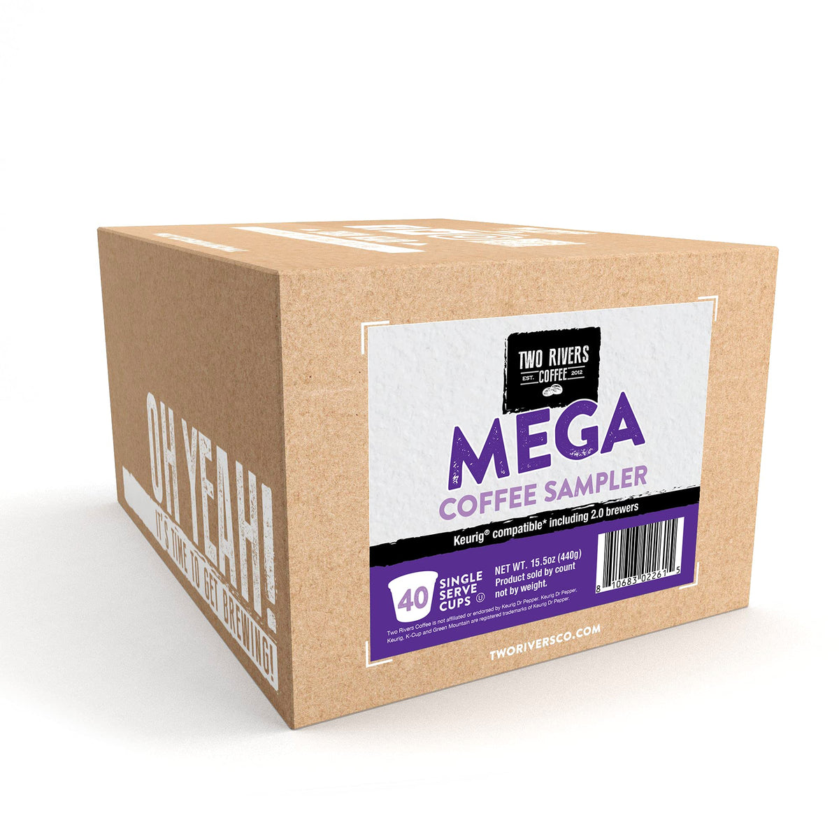 Two Rivers Coffee Mega Coffee Lovers Pods variety roasts display convenient options for every taste
