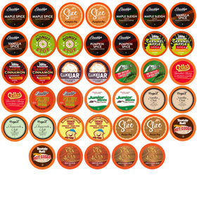 Two Rivers Coffee fall flavors sampler in a ready-to-brew pack for quick mornings