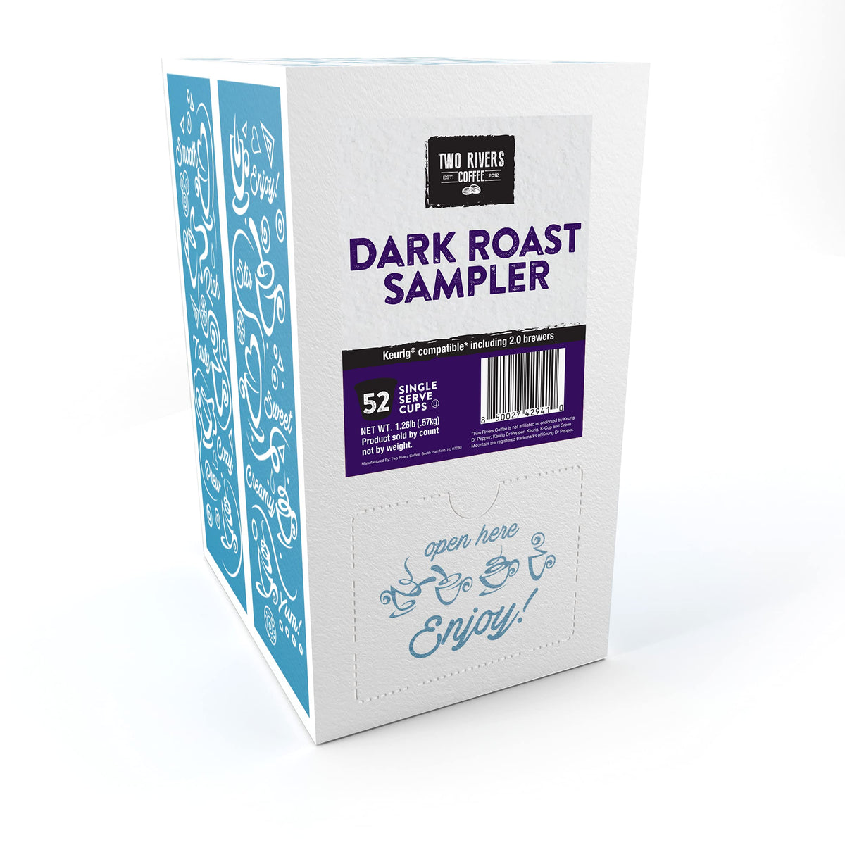 Two Rivers Coffee sampler variety pack shown for diverse taste exploration