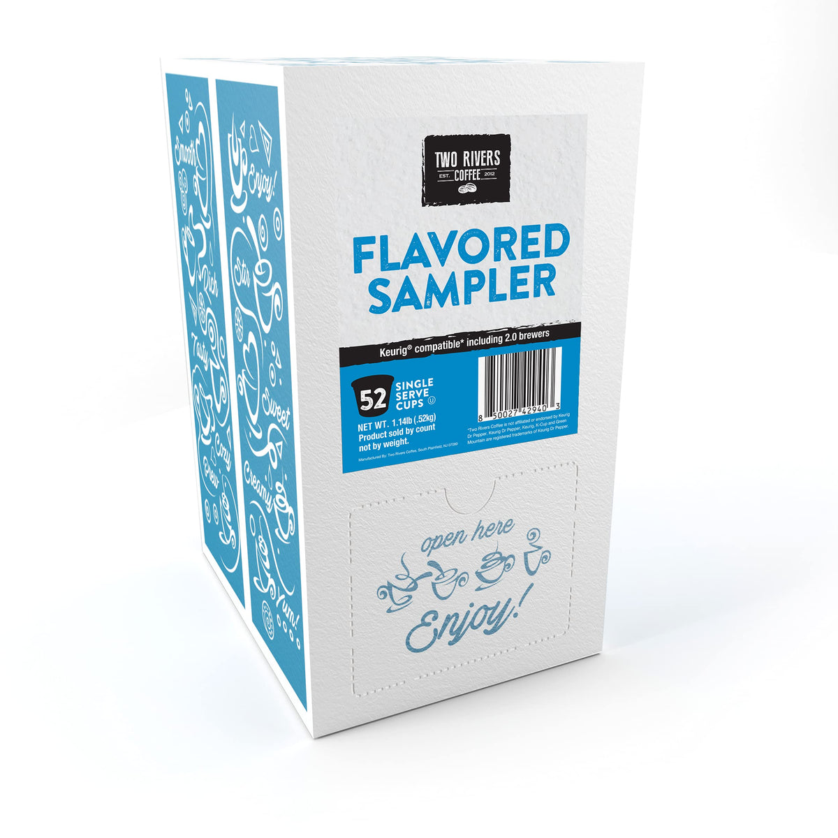 Two Rivers Coffee variety pack pods shown for guests' flavor tasting