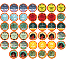 Two Rivers Herbal Tea Pods assorted pack front view for quick flavorful brews at home
