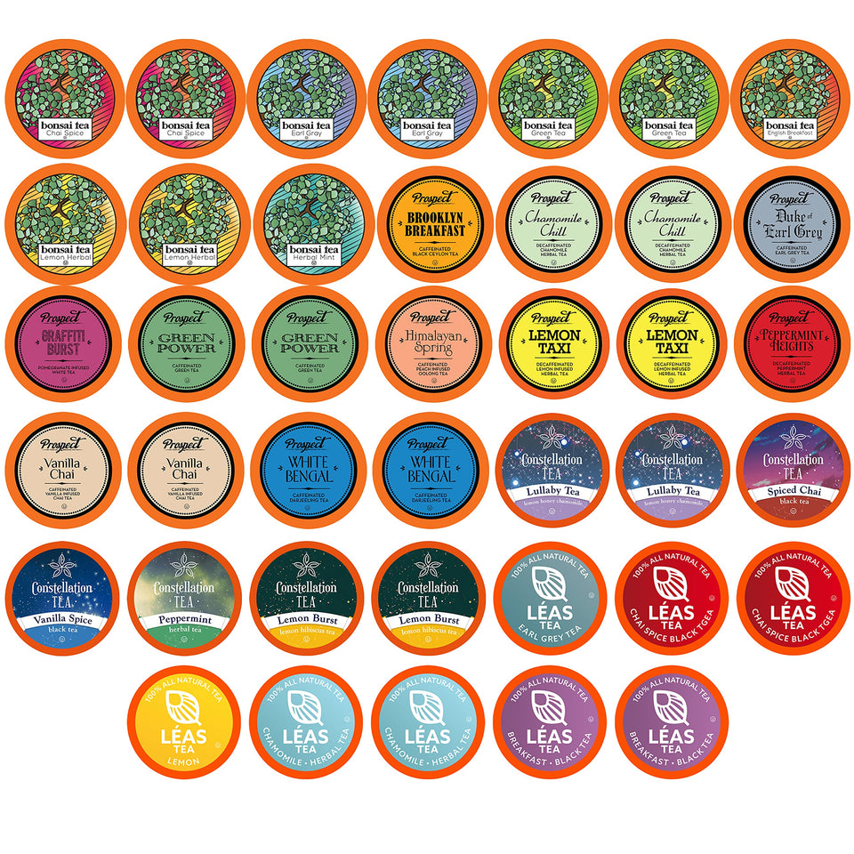 Two Rivers Tea Sampler Earl Grey and Yunnan flavors for quick Keurig brewing