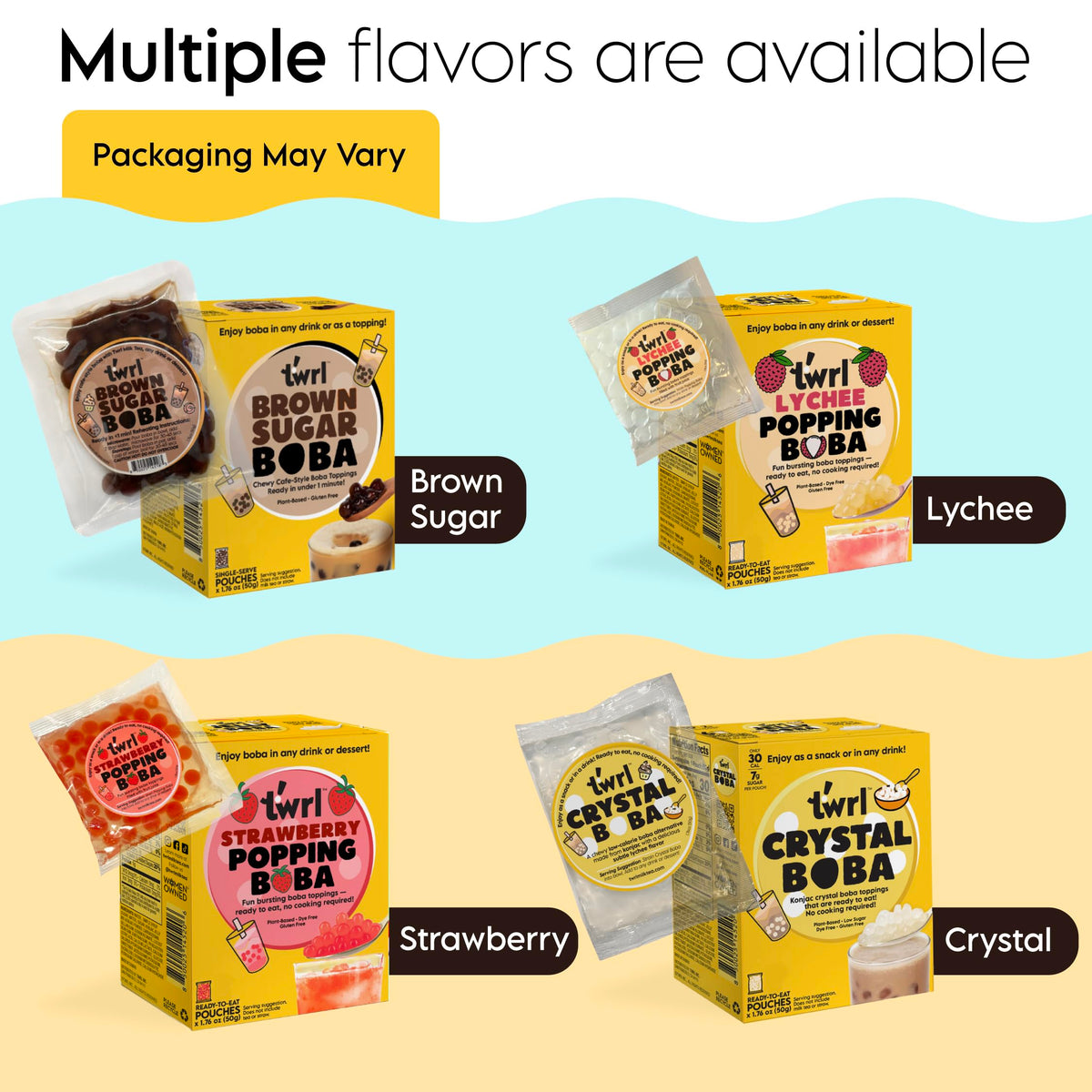 Twrl Boba pack in six servings ideal for shared tea moments.
