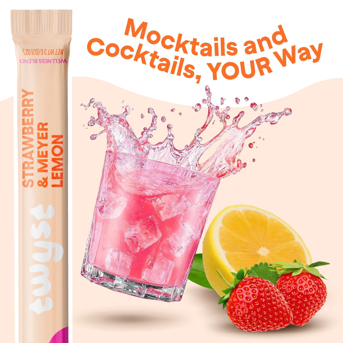 Twyst bottle pours into glass for quick cocktails