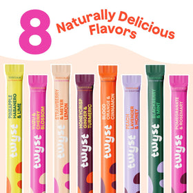 Twyst eight-flavor pack on display for sampling